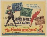 5r060 GROOM WORE SPURS TC 1951 c/u of lady lawyer Ginger Rogers & Hollywood cowboy Jack Carson!