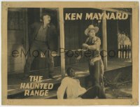 5r535 HAUNTED RANGE LC R1920s Ken Maynard on porch over worried black African American man, rare!