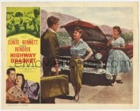 5r550 HIGHWAY DRAGNET LC 1954 Wanda Hendrix stops to help Richard Conte with his car troubles!
