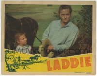 5r619 LADDIE LC 1940 close up of young Joan Carroll staring at Tim Holt in the title role!