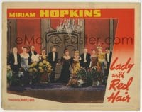 5r622 LADY WITH RED HAIR LC 1940 portrait of Miriam Hopkins & guests lined up & bowing!