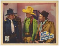 5r634 LONELY TRAIL LC 1936 great c/u of young cowboy John Wayne laughing at Texas State Policeman!