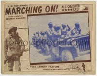 5r661 MARCHING ON LC 1943 early all-black African American WWII movie, soldiers in jeeps!