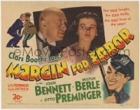 5r098 MARGIN FOR ERROR TC 1943 Otto Preminger leering at Joan Bennett + art of cop Milton Berle!