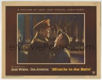 5r673 MIRACLE IN THE RAIN LC #5 1956 great romantic close up of Jane Wyman & Van Johnson!