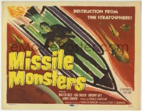 5r104 MISSILE MONSTERS TC 1958 aliens bring destruction from the stratosphere, wacky sci-fi!