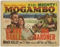 5r105 MOGAMBO TC 1953 Clark Gable, Ava Gardner, Grace Kelly, great artwork of hunters & giant ape!