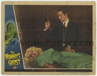 5r682 MUMMY'S GHOST LC 1944 crazy John Carradine w/ hypodermic standing over Ramsay Ames on table!
