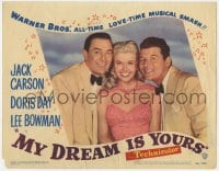 5r687 MY DREAM IS YOURS LC #8 1949 best posed portrait of Doris Day, Jack Carson & Lee Bowman!
