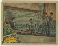 5r723 PARDON MY SARONG LC 1942 Bud Abbott & Lou Costello, Virginia Bruce & Robert Paige on sailboat!