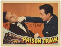 5r745 PRISON TRAIN LC 1938 c/u of Fred Keating punching guy in tuxedo, cool railroad border art!