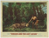 5r878 TARZAN & THE LOST SAFARI LC #4 1957 Gordon Scott & lion, the king of beasts is his ally!