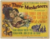 5r142 THREE MUSKETEERS TC 1948 artwork of of Gene Kelly grabbing Lana Turner holding knife!