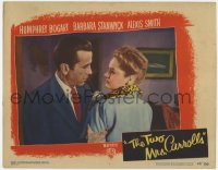 5r929 TWO MRS. CARROLLS LC #3 1947 wonderful close up of Humphrey Bogart grabbing Alexis Smith!