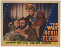 5r957 WAY OF ALL FLESH LC 1940 close up of Akim Tamiroff, Gladys George & 3 year-old June Hedin!
