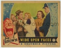 5r974 WIDE OPEN FACES LC 1938 great c/u of Joe E. Brown with a pretty blonde girl on each arm!
