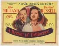 5r160 WOMAN OF DISTINCTION TC 1950 Ray Milland & pretty Rosalind Russell in a rare comedy delight!