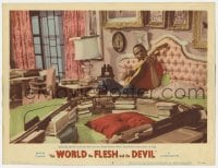 5r988 WORLD, THE FLESH & THE DEVIL LC #8 1959 lonely Harry Belafonte seeks solace in song!
