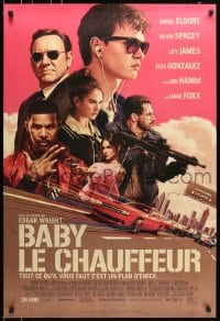 5s056 BABY DRIVER int'l French language advance DS 1sh 2017 Ansel Elgort, artwork by Rory Kurtz!