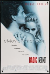 5s067 BASIC INSTINCT 1sh 1992 Paul Verhoeven directed, Michael Douglas & sexy Sharon Stone!