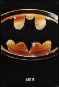 5s072 BATMAN teaser 1sh 1989 directed by Tim Burton, cool image of Bat logo, matte finish!