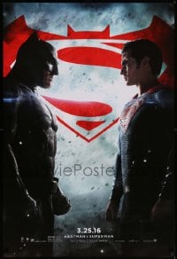 5s083 BATMAN V SUPERMAN teaser DS 1sh 2016 Ben Affleck and Henry Cavill in title roles facing off!