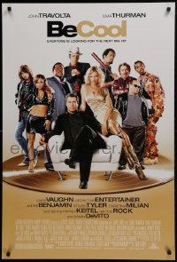5s091 BE COOL 1sh 2005 John Travolta, Uma Thurman, great image of top cast on gold record!