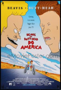 5s094 BEAVIS & BUTT-HEAD DO AMERICA int'l advance 1sh 1996 Mike Judge MTV delinquent cartoon!
