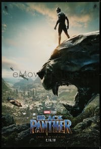 5s116 BLACK PANTHER teaser DS 1sh 2018 image of Chadwick Boseman in the title role as T'Challa!