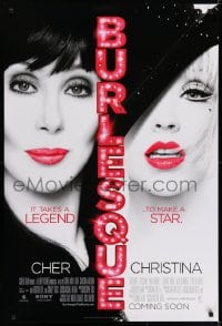 5s156 BURLESQUE int'l advance DS 1sh 2010 Eric Dane, great image of Cher & sexy Christina Aguilera!