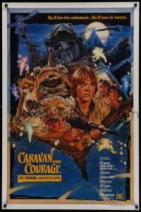 5s164 CARAVAN OF COURAGE style B int'l 1sh 1984 Ewok Adventure, Star Wars, Struzan