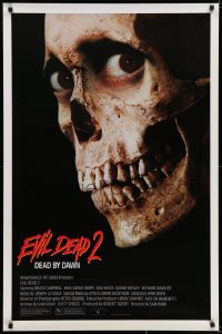 5s288 EVIL DEAD 2 1sh 1987 Sam Raimi, Bruce Campbell is Ash, Dead By Dawn, creepy skull!