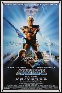 5s566 MASTERS OF THE UNIVERSE 1sh 1987 great image of Dolph Lundgren as He-Man!