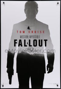 5s585 MISSION: IMPOSSIBLE FALLOUT teaser DS 1sh 2018 Tom Cruise with gun & hanging from helicopter!