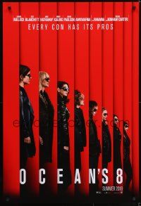 5s623 OCEAN'S 8 teaser DS 1sh 2018 Bullock, Blanchett, Hathaway, Kaling, Paulson, Rihanna, Damon!