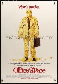 5s626 OFFICE SPACE style A advance DS 1sh 1999 directed by Mike Judge, Stephen Root covered in post-its!
