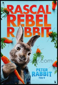 5s646 PETER RABBIT advance DS 1sh 2018 Domhnall Gleeson, Neill, James Corden, rascal, rebel, rabbit!
