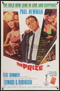 5s682 PRIZE 1sh 1963 Howard Terpning art of Paul Newman in suit and tie & sexy Elke Sommer!