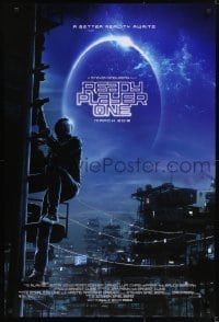 5s702 READY PLAYER ONE advance DS 1sh 2018 Tye Sheridan climbing, directed by Steven Spielberg!