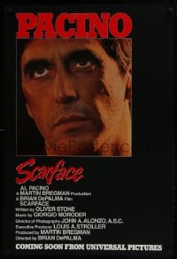 5s749 SCARFACE advance 1sh 1983 Al Pacino as Tony Montana, Brian De Palma, Oliver Stone!
