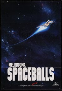 5s802 SPACEBALLS teaser 1sh 1987 Mel Brooks sci-fi Star Wars spoof, John Candy, Pullman!