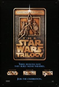 5s823 STAR WARS TRILOGY 1sh 1997 George Lucas, Empire Strikes Back, Return of the Jedi!