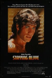 5s828 STAYING ALIVE 1sh 1983 Stallone, John Travolta in Saturday Night Fever sequel!