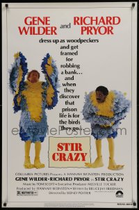 5s830 STIR CRAZY 1sh 1980 Gene Wilder & Richard Pryor in chicken suits, directed by Sidney Poitier!