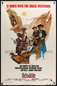 5s854 TAKE A HARD RIDE style A 1sh 1975 Rogers art of Jim Brown, Lee Van Cleef & Fred Williamson!