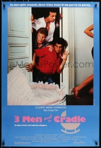 5s879 THREE MEN & A CRADLE 1sh 1986 3 Hommes Et Un Couffin, wacky image!