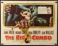 5t545 BIG COMBO style A 1/2sh 1955 art of Cornel Wilde & sexy Jean Wallace, classic film noir!