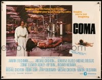 5t588 COMA 1/2sh 1977 Genevieve Bujold finds room full of coma patients in special harnesses!