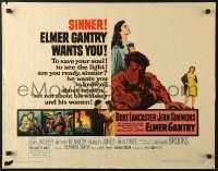 5t618 ELMER GANTRY style B 1/2sh 1960 Burt Lancaster, Jean Simmons, Shirley Jones & Patti Page!