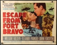 5t624 ESCAPE FROM FORT BRAVO style A 1/2sh R1962 cowboy William Holden, Eleanor Parker, John Sturges!